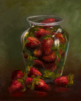 Strawberries - 8x10 oil on board