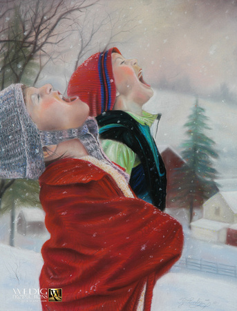 First snowfall - 20x25 pastel on paper